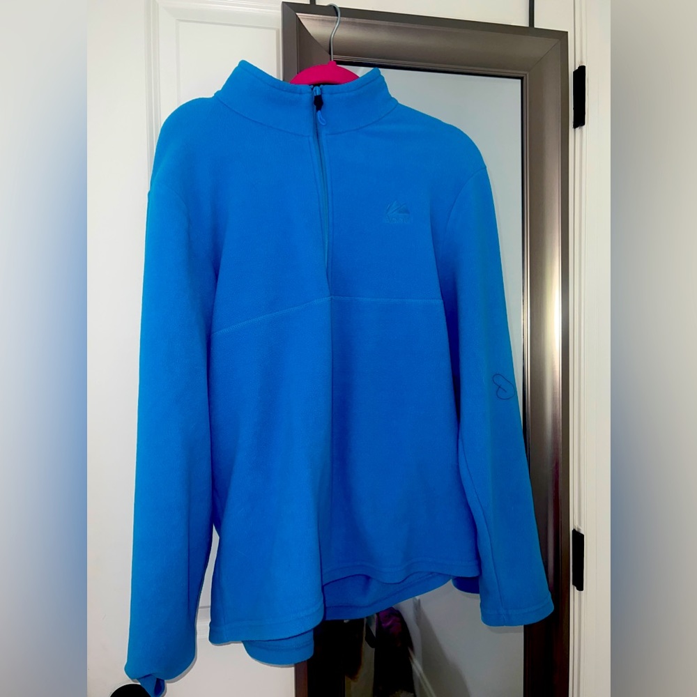 Men’s fleece size XL half zip collared blue jacket, Alpinist outdoor hike shirt